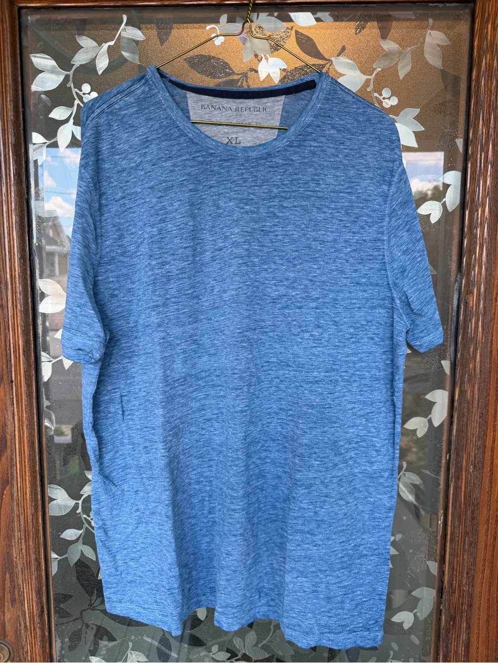 Banana Republic Vintage Tee Men's Heather Blue Crew Neck T-Shirt GUC